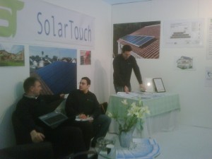 Managing Director Gunther Nacke of Convers Energie with Solar Touch partners at the Ideal Home Show, London, November 2011